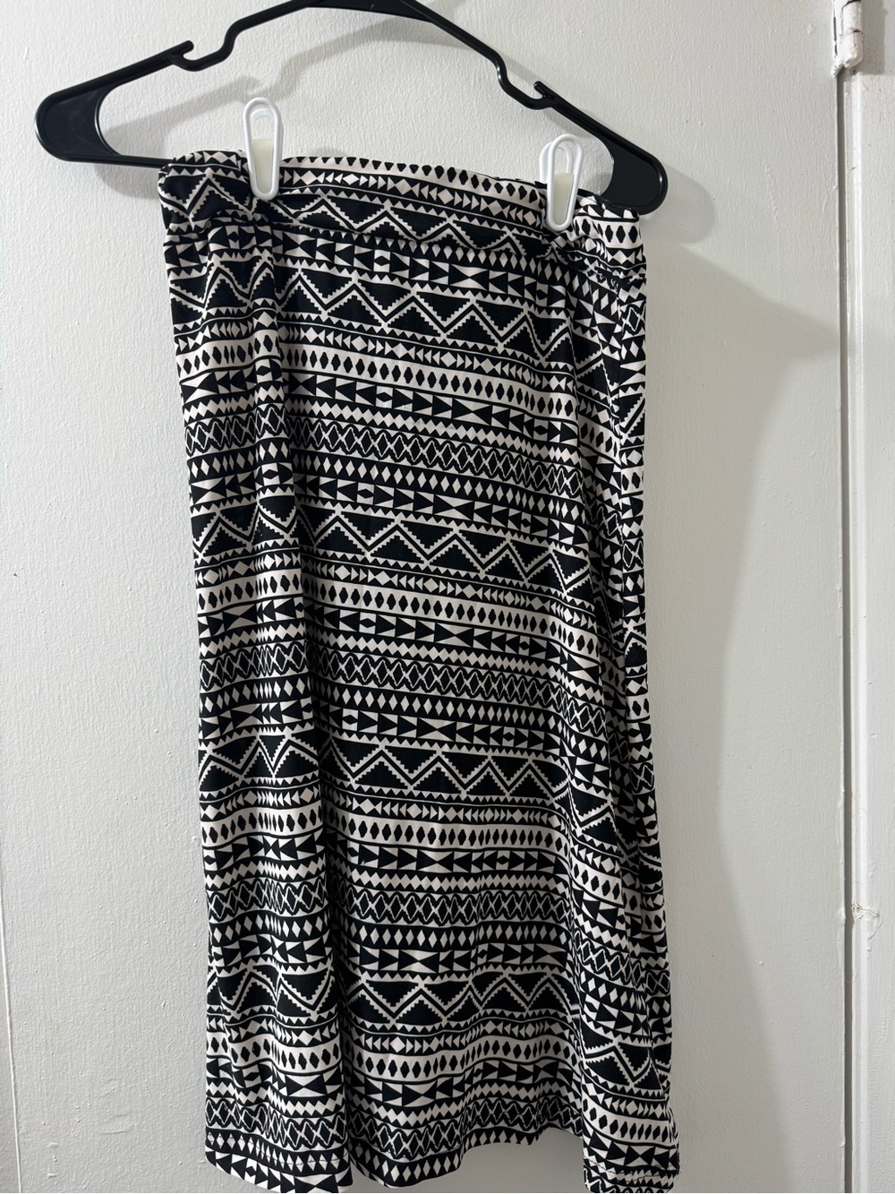 Black & White Aztec Midi Skirt